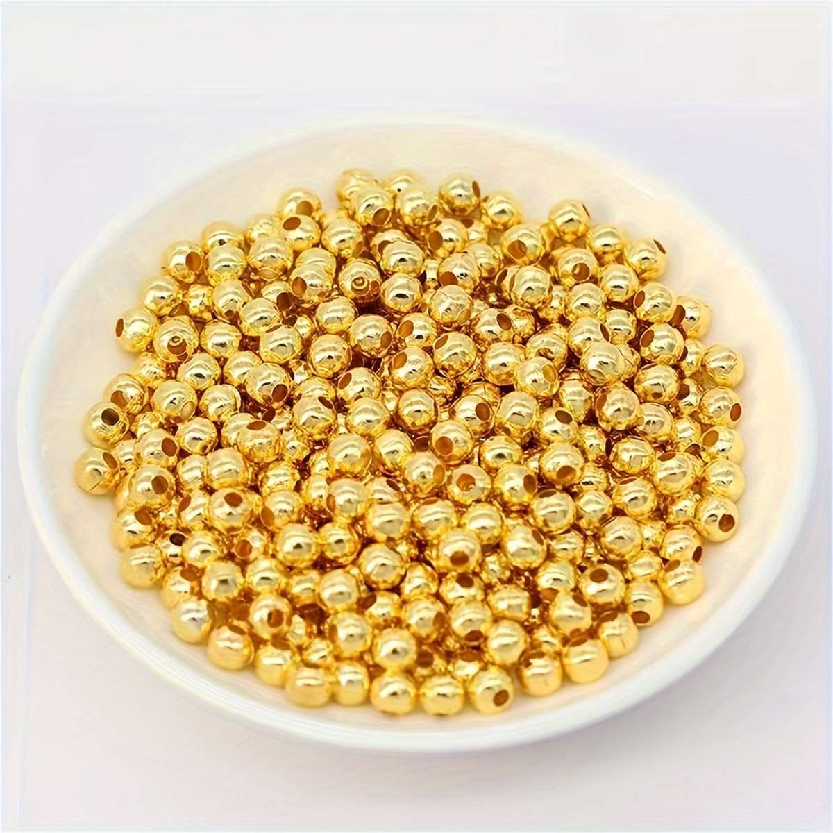 5Mm Gold-Plated Round Beads for Bracelet and Necklace Making